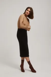 Marisse Black Midi Pencil Skirt With Slit