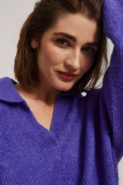 Marisse Purple V-Neck Sweater