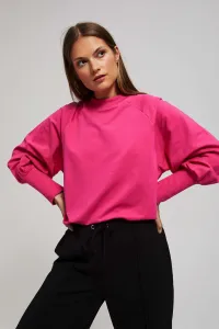 Marisse Fuchsia Puff Sleeve Sweatshirt
