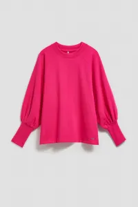 Marisse Fuchsia Puff Sleeve Sweatshirt