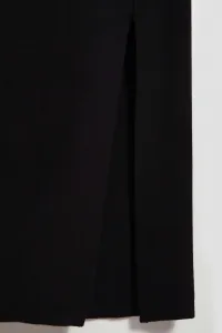 Marisse Black Midi Pencil Skirt With Slit