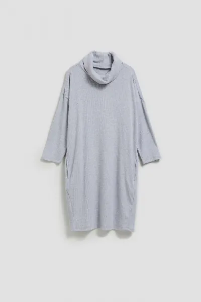 Marisse Gray Turtleneck Dress