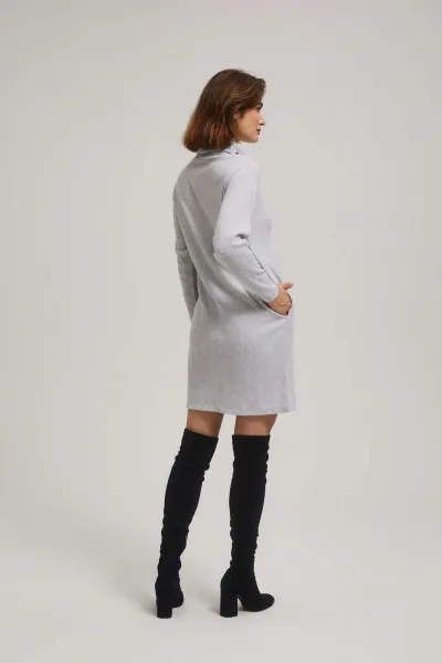 Marisse Gray Turtleneck Dress