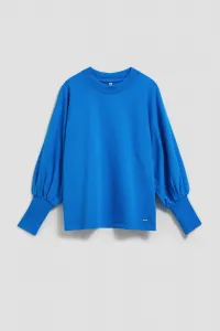 Marisse Azure Blouse With Puffed Sleeves