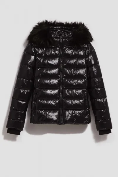 Marisse Quilted Jacket With A Fur Hood