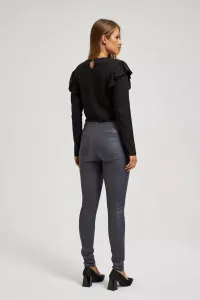 Marisse Waxed Skinny Trousers, Gray