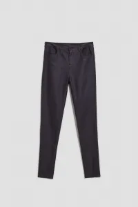 Marisse Waxed Skinny Trousers, Gray