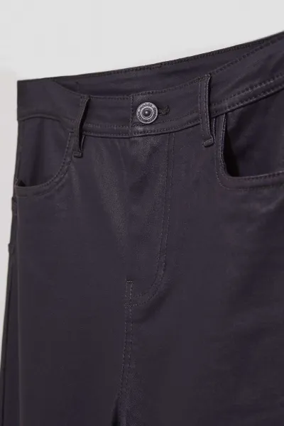 Marisse Waxed Skinny Trousers, Gray