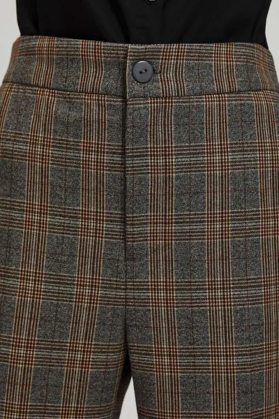 Marisse Gray Checkered Trousers