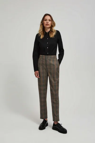 Marisse Gray Checkered Trousers