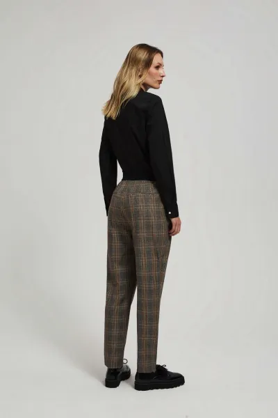 Marisse Gray Checkered Trousers