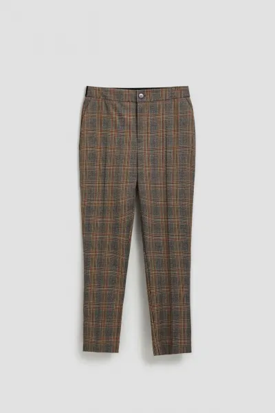 Marisse Gray Checkered Trousers