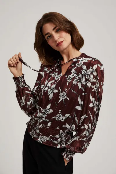 Marisse Chestnut Floral Pattern Shirt