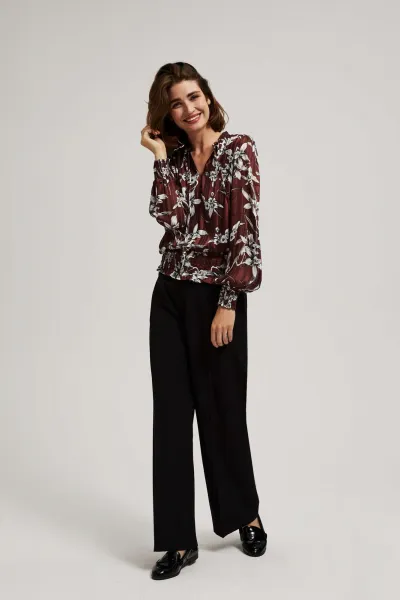 Marisse Chestnut Floral Pattern Shirt