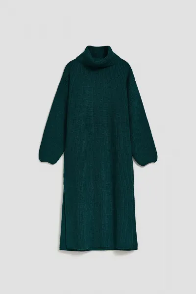 Marisse Emerald Turtleneck Sweater Dress