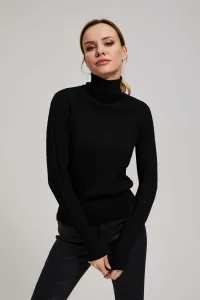 Marisse Thin Turtleneck Sweater, Black