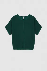 Marisse Emerald Oversized Sweater With Metallic Thread