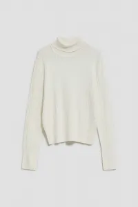 Marisse Thin Turtleneck Sweater, Pearl