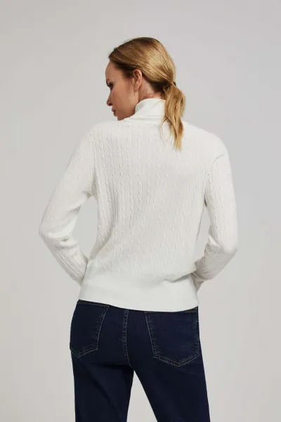 Marisse Thin Turtleneck Sweater, Pearl