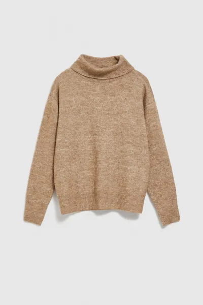 Marisse Beige Turtleneck Sweater