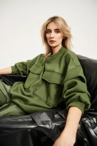 Marisse Women's Sweatshirt L-Bl-4311 Khaki