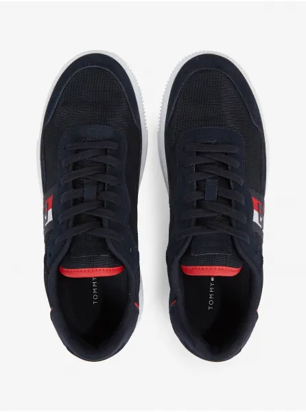 Tmavé modré pánske kožené tenisky Tommy Hilfiger