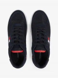 Tmavé modré pánske kožené tenisky Tommy Hilfiger