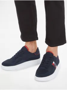 Tmavé modré pánske kožené tenisky Tommy Hilfiger