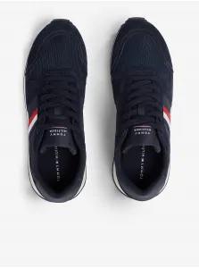 Tmavomodré pánske semišové tenisky Tommy Hilfiger Runner Evo Mix