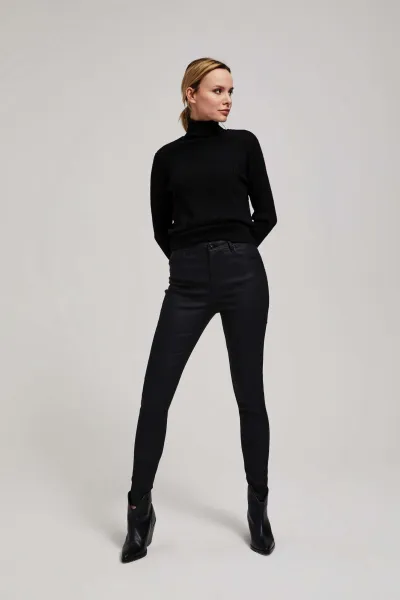 Marisse Black Waxed Skinny Trousers