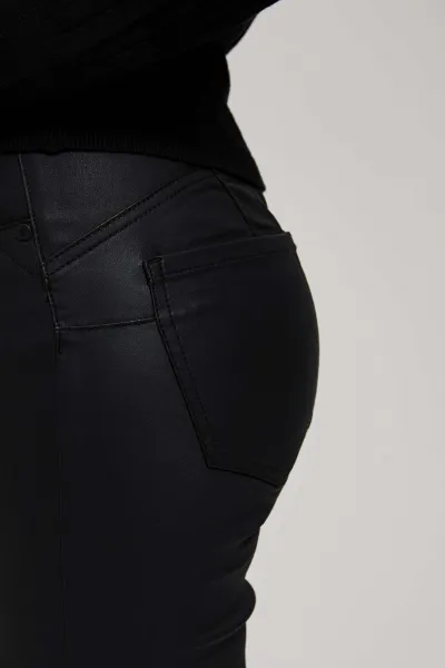 Marisse Black Waxed Skinny Trousers