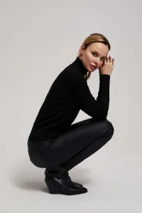 Marisse Black Waxed Skinny Trousers