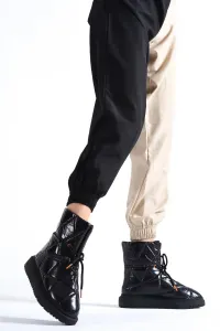 Capone Outfitters Quilted Parachute Fabric Women's Snow Boots with Adjustable Ankle Buckle