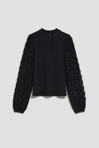 Elegant blouse with openwork sleeves
