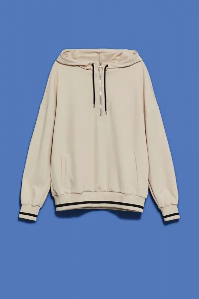 WOMEN'S SWEATSHIRT L-BL-4014 LBEIGE
