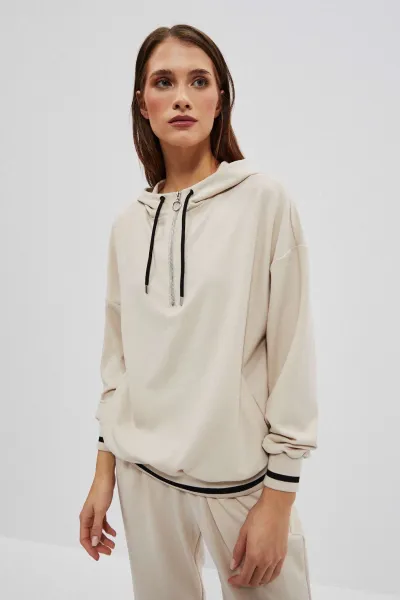 WOMEN'S SWEATSHIRT L-BL-4014 LBEIGE