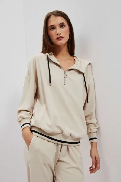 WOMEN'S SWEATSHIRT L-BL-4014 LBEIGE