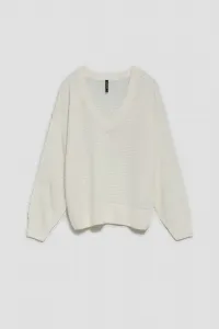 Openwork sweater with V-neck