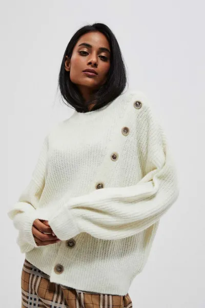 Women's sweater with decorative buttons