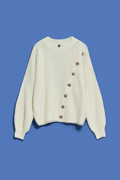 Women's sweater with decorative buttons