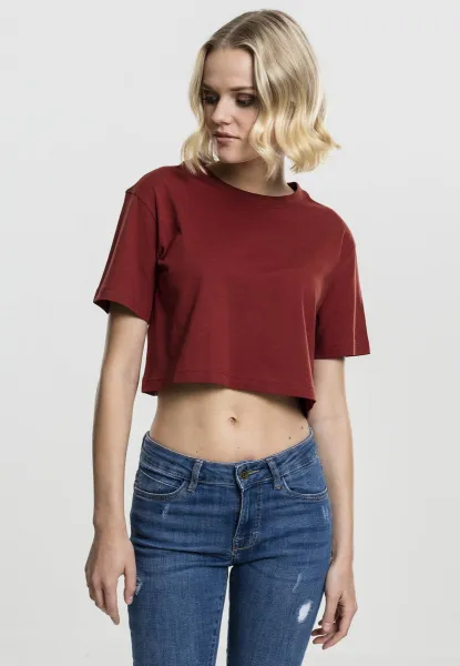 Dámske krátke oversized tričko hrdzavé