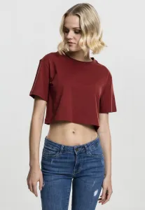 Dámske krátke oversized tričko hrdzavé