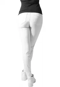 Women's stretch biker trousers white