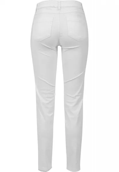 Women's stretch biker trousers white