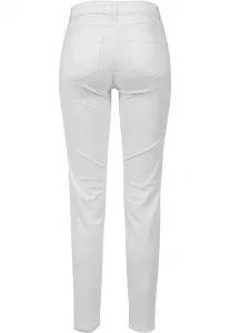 Women's stretch biker trousers white