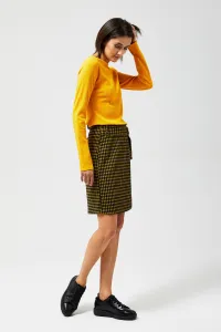 Plaid skirt with belt