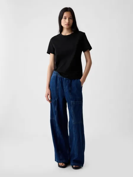 GAP Tričko organic vintage Čierna