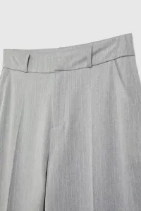 Marisse Gray Straight-Leg Suit Trousers With Pockets