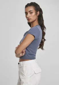 Women's stretch jersey Cropped Tee vintageblue
