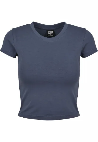 Women's stretch jersey Cropped Tee vintageblue